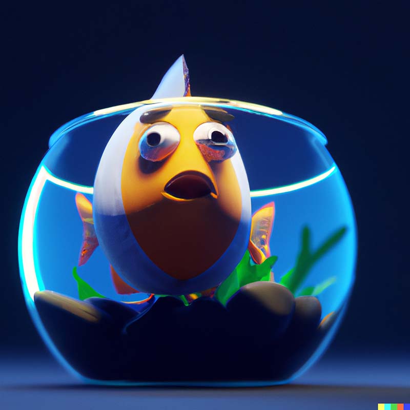 render of a cute tropical fish